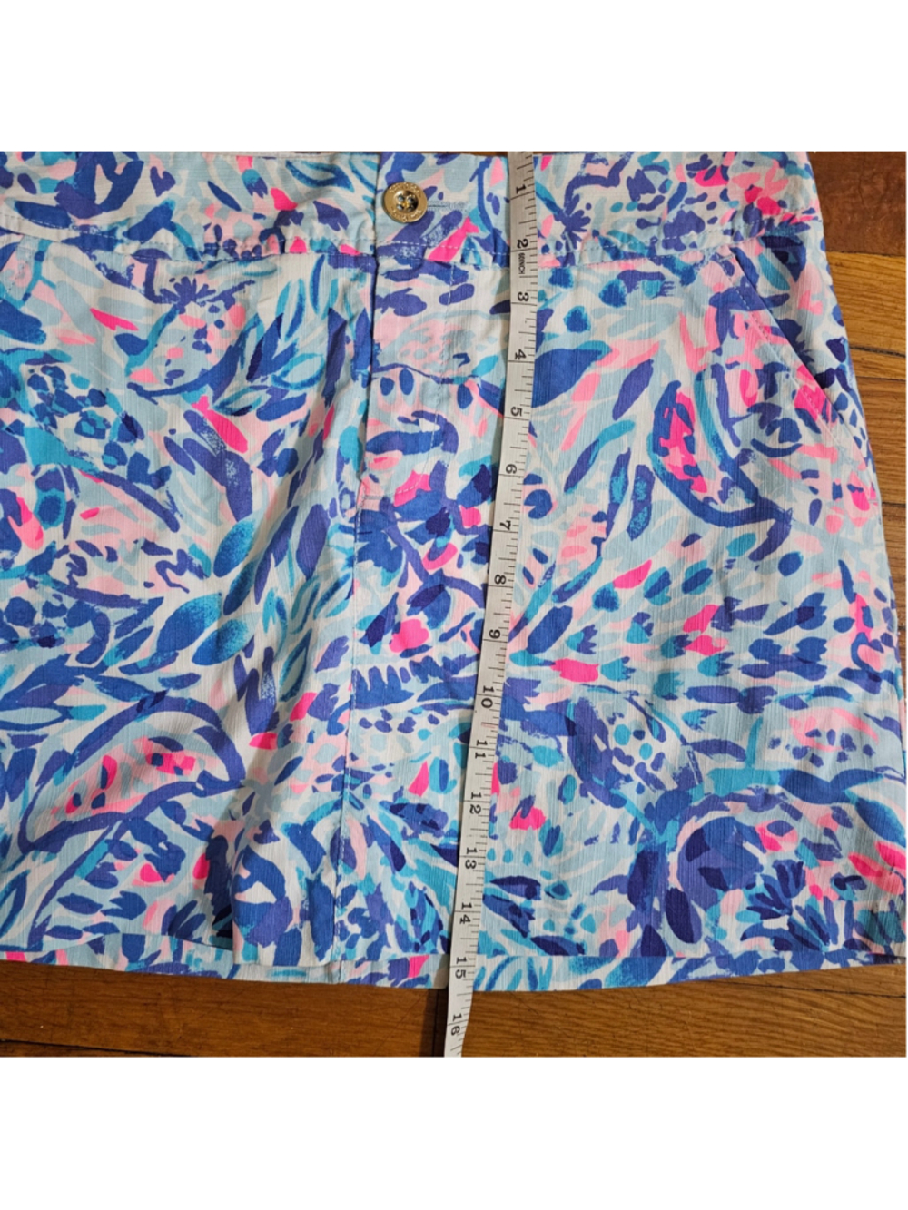 Women's Lilly Pulitzer Blue Pink Floral Mini Skirt Size 6 - Picture 3 of 6
